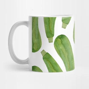 Green watercolor zucchini pattern Mug